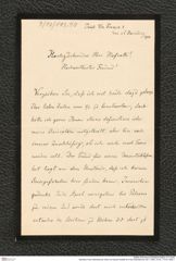 Nachlass Franz Steindachner, Brief von Eduard Graeffe an Franz Steindachner (22.?.1904), Inv.Nr. 173.40, Seite 1